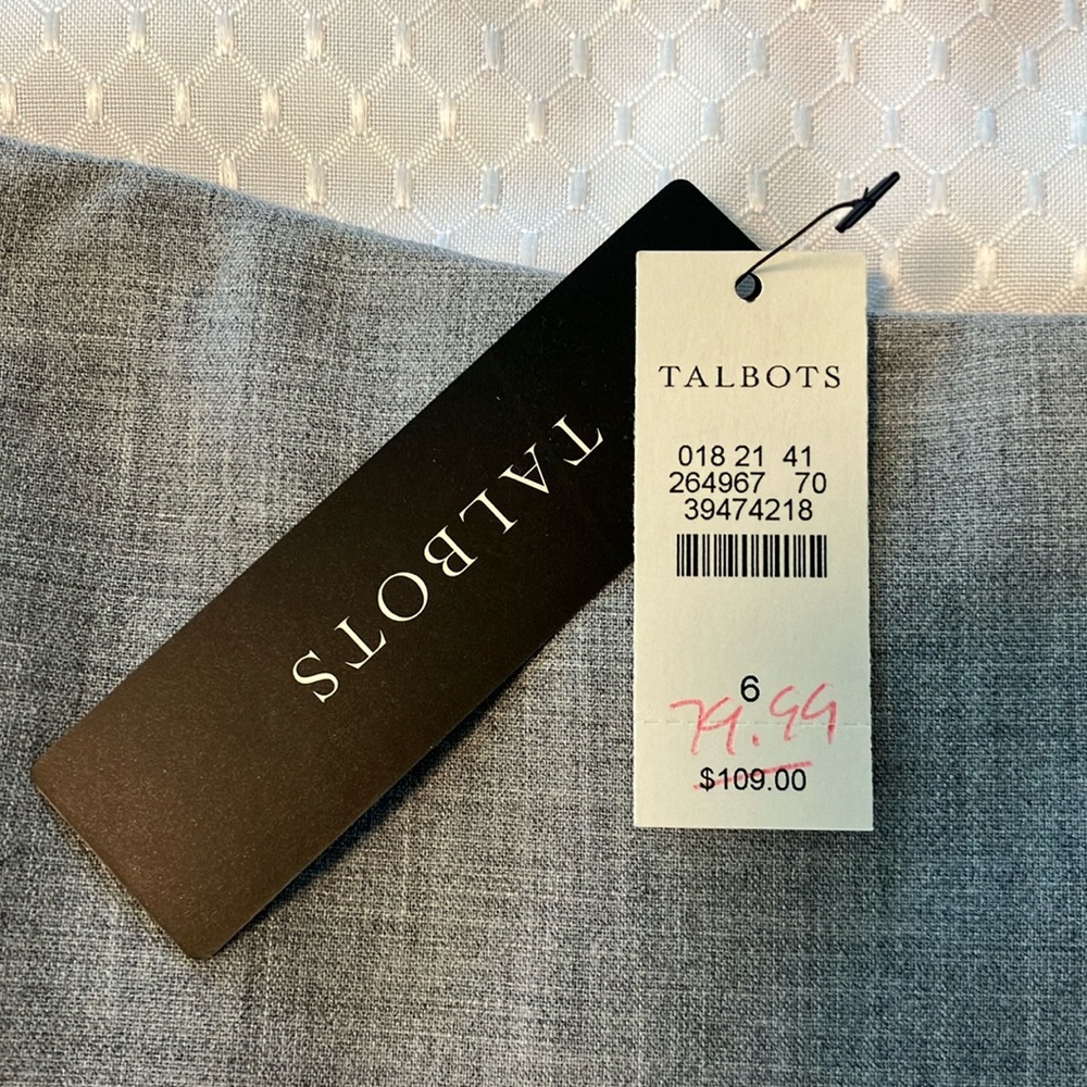 Talbots Light Gray Midi Skirt NWT NEW PRICE - Picture 2 of 11